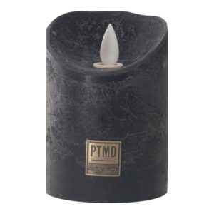 LED Light Candle rustic dark green moveable flame